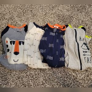 Gerber zippered-footies bundle of 4, 0-3 Months